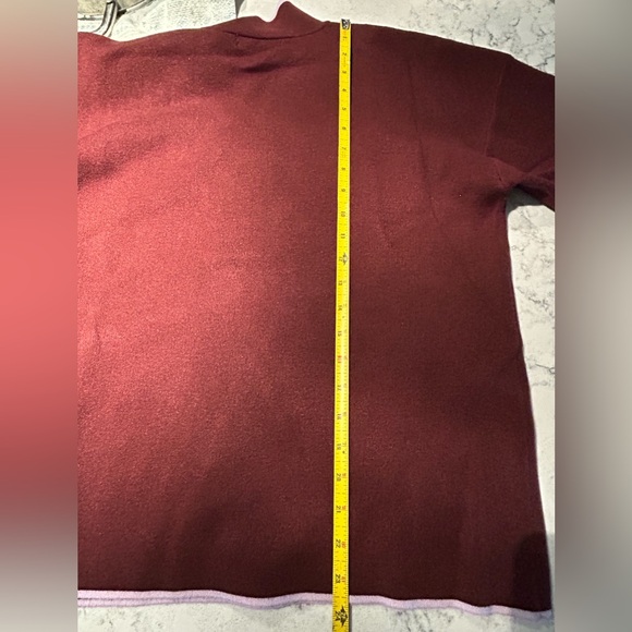 Anthropologie Lizzie Mock Neck Sweater Burgundy - Picture 8 of 8